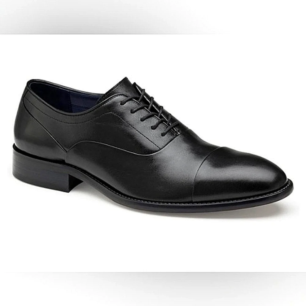 New w/Box Johnston & Murphy Stockton Cap Toe Genuine Leather Lace-Up Oxford 10.5
